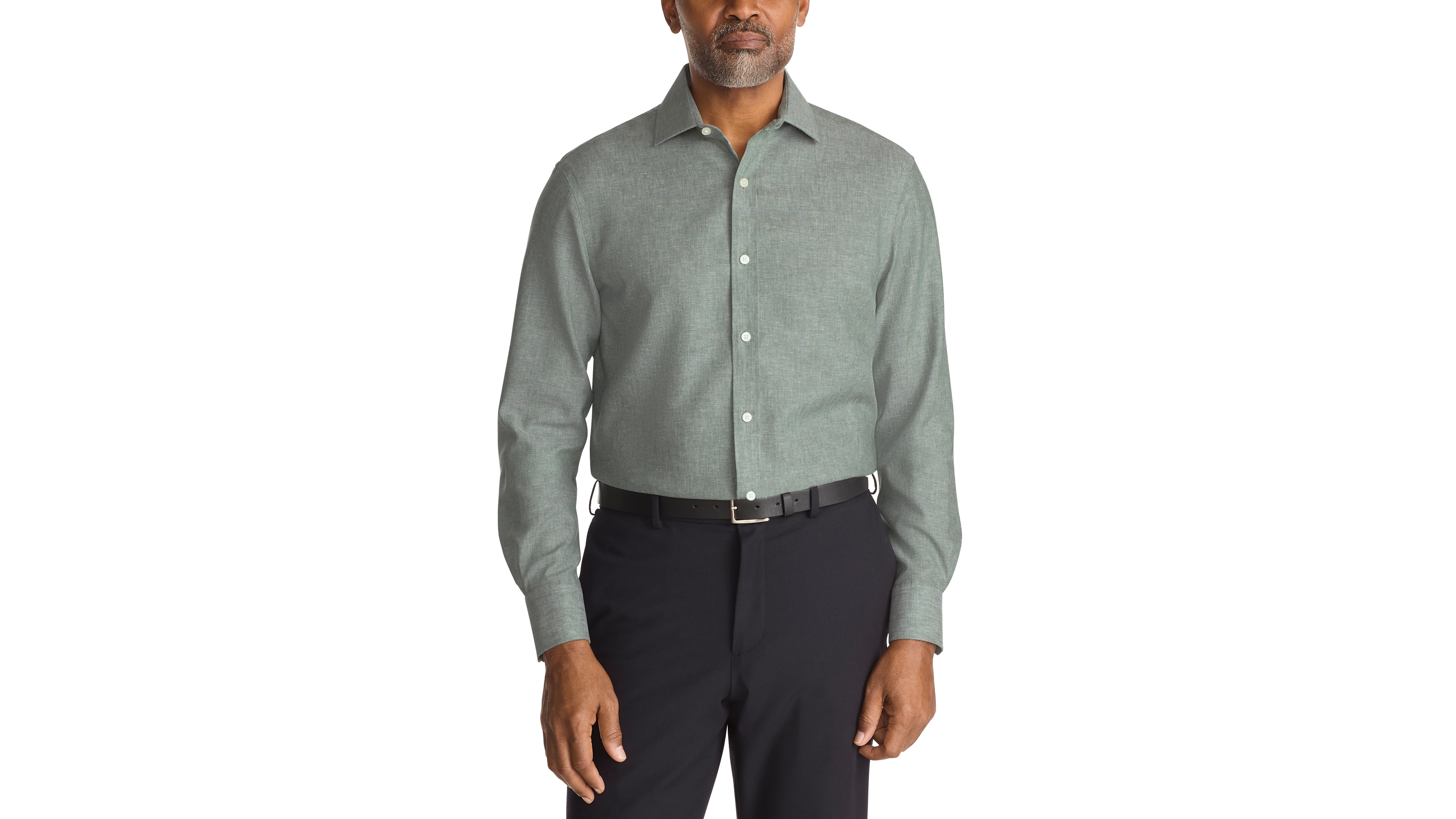 Tommy Hilfiger Mens Regular Fit Linen Dress Shirt