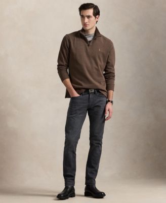 Men's Estate-Rib Cotton Quarter-Zip Pullover