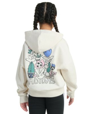 Big Girls Long-Sleeve Heather Multi Graphic Fleece Pullover Hoodie	