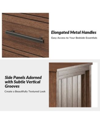 Theresa Transitional 3-Drawer Nightstand with Hidden Pull-out Drawer