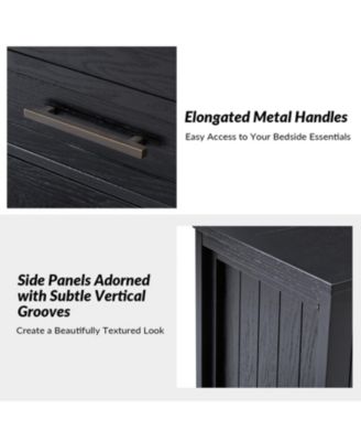 Theresa Transitional 3-Drawer Nightstand with Hidden Pull-out Drawer