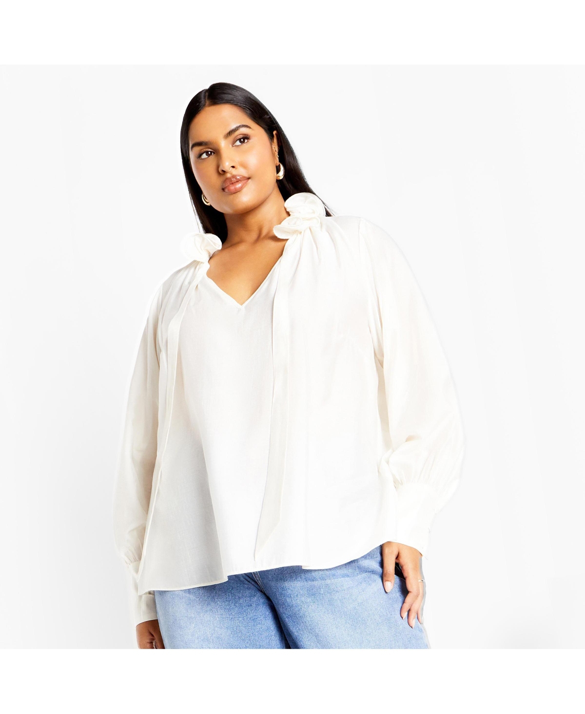 Plus Size Antoinette Top - Cream