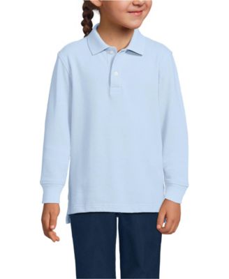 School Uniform Kids Long Sleeve Mesh Polo Shirt