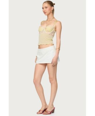 Women's Embroidered Floral Sheer Bra Top