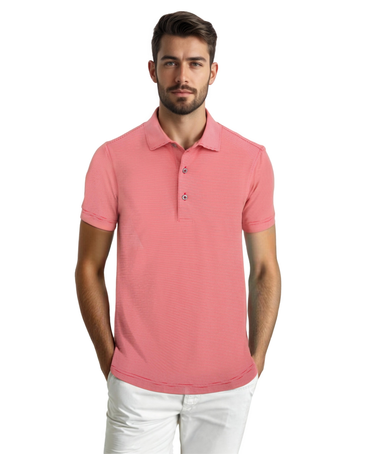 Men's Micro Stripe Performance Polo - Grapeade