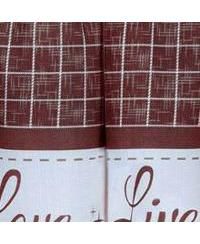 Country Farmhouse Plaid Live laugh love 3 Piece Kitchen Curtain Set
