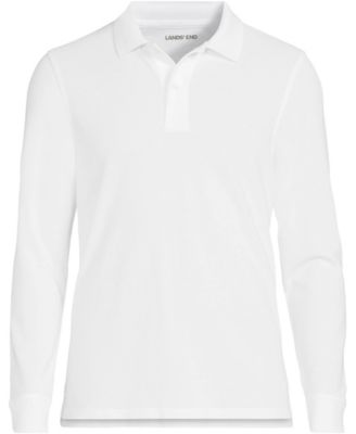 Men's School Uniform Long Sleeve Mesh Polo Shirt