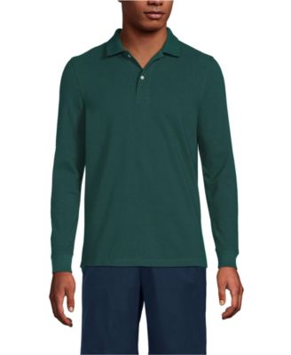Men's Long Sleeve Mesh Polo Shirt