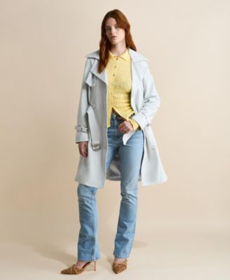 Women's Leather Trench Coat, Created for Macy's