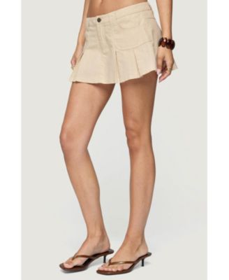 Women's Klay Linen Look Pleated Mini Skort