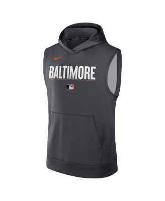 Men's Anthracite Baltimore Orioles Authentic Collection City Connect Performance Sleeveless Pullover Hoodie
