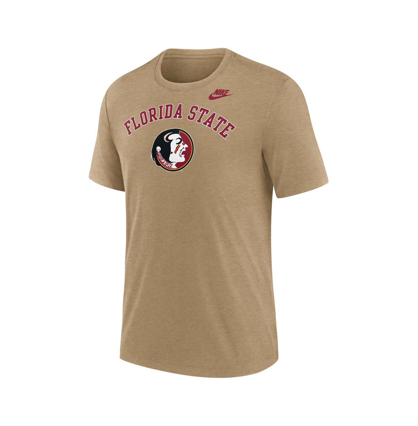 Мужская футболка Nike Heather Light Brown Florida State Seminoles Legacy Arch Tri-Blend — фото 2