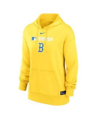 Women's Gold Boston Red Sox City Connect Authentic Collection Performance Pullover Hoodie
