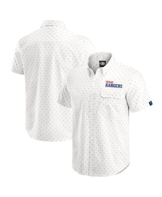 Fanatics - Men's Cream Texas Rangers Printed Button-Down Shirt