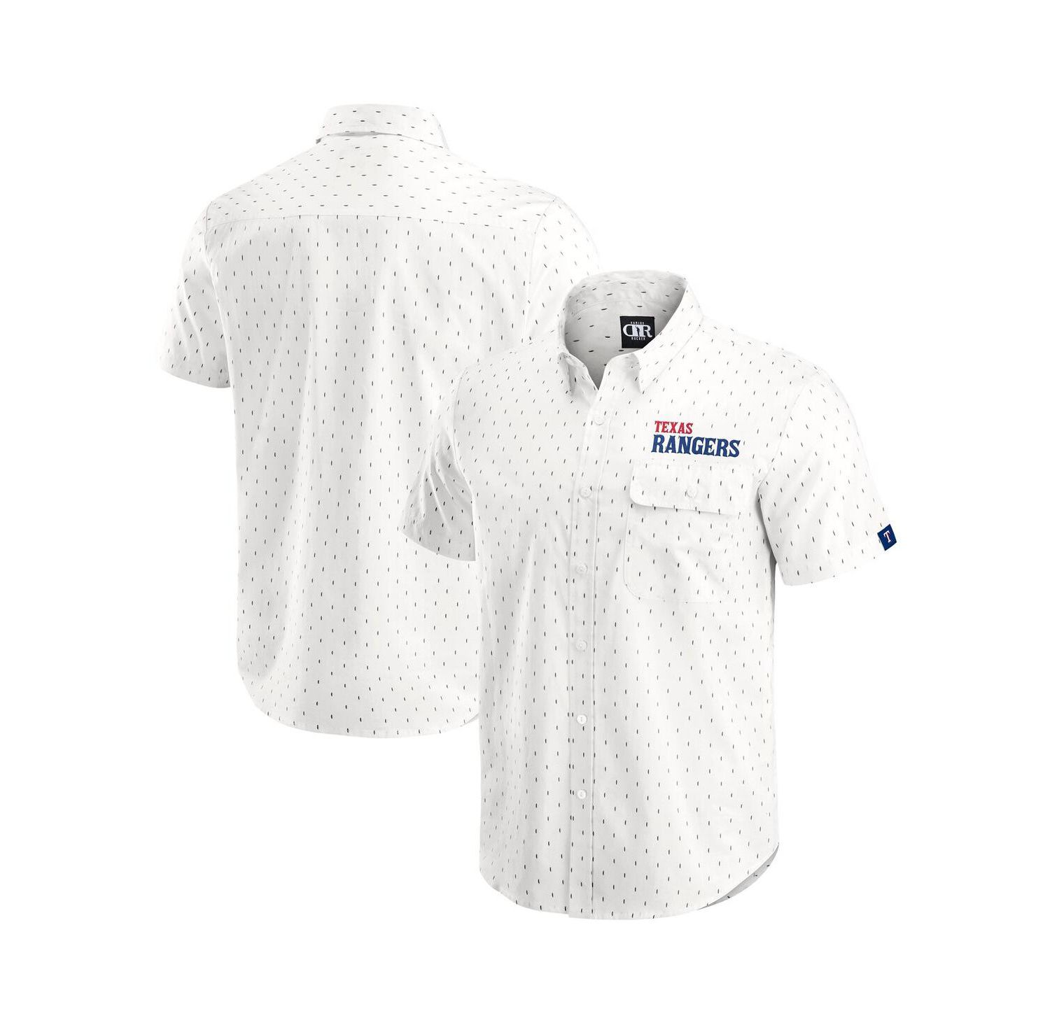Darius Rucker Collection by Men's Cream Texas Rangers Printed Button-Down Shirt