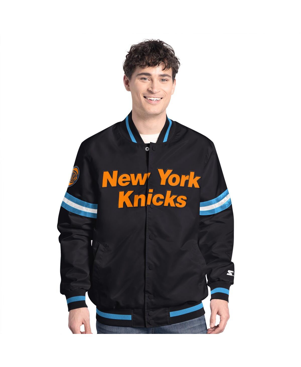 Men's Black New York Knicks Scout Varsity Full-Snap Jacket - Black