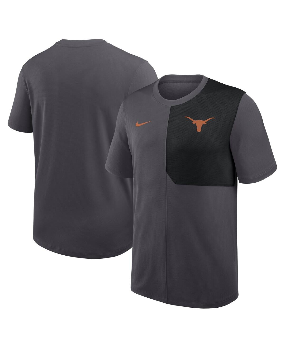 Men's Anthracite Texas Longhorns 2025 Sideline Uv Performance Coach T-Shirt - Anthracite