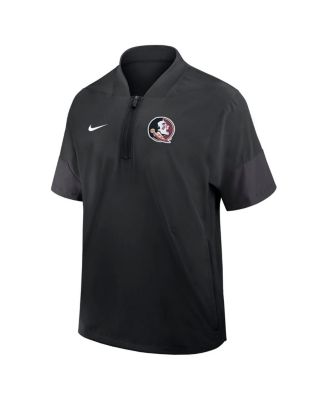 Men's Black Florida State Seminoles 2025 Sideline Short Sleeve Quarter-Zip Coach Jacket