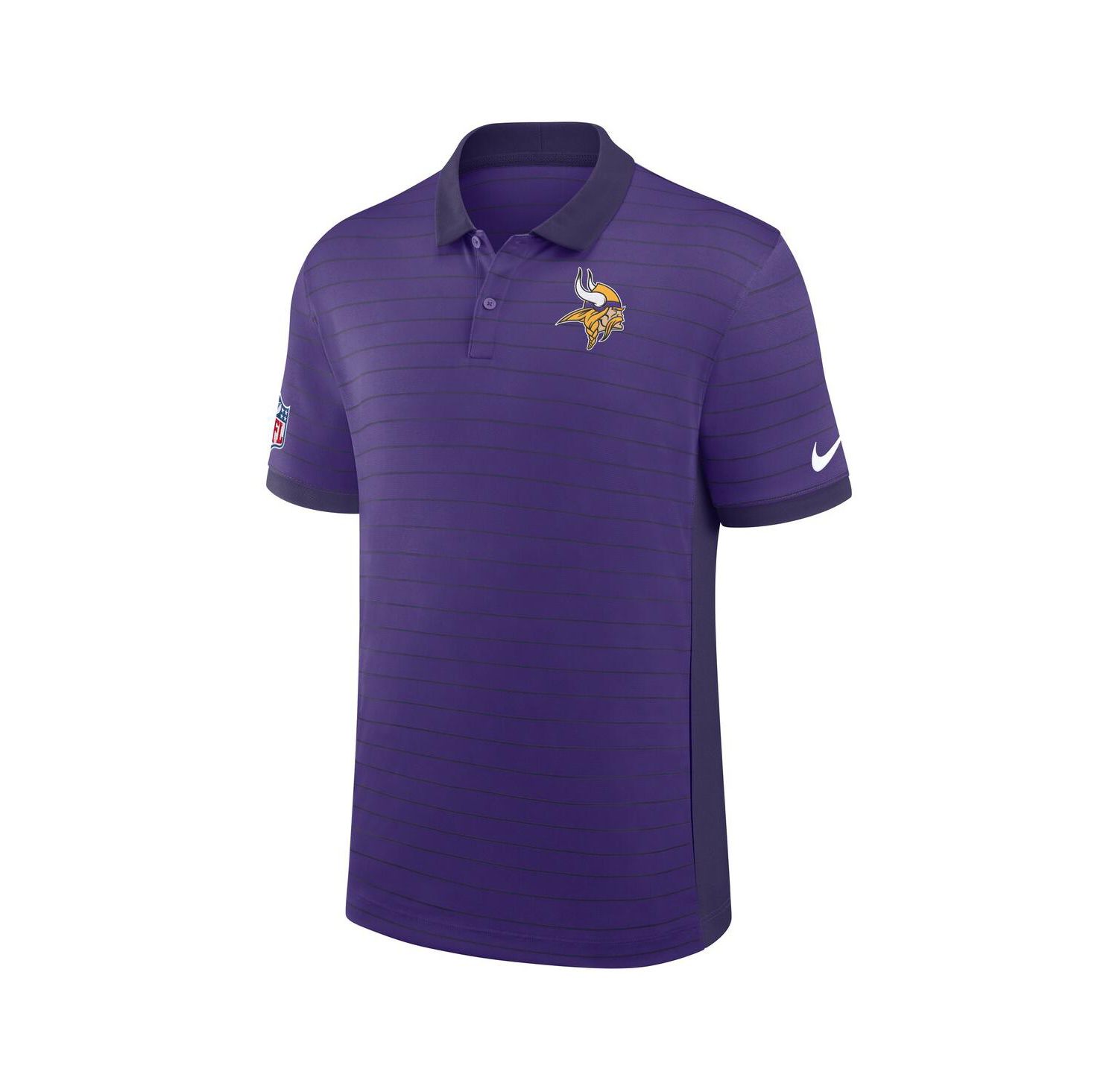 Men's Purple Minnesota Vikings Sideline Victory Stripe Performance Polo Shirt