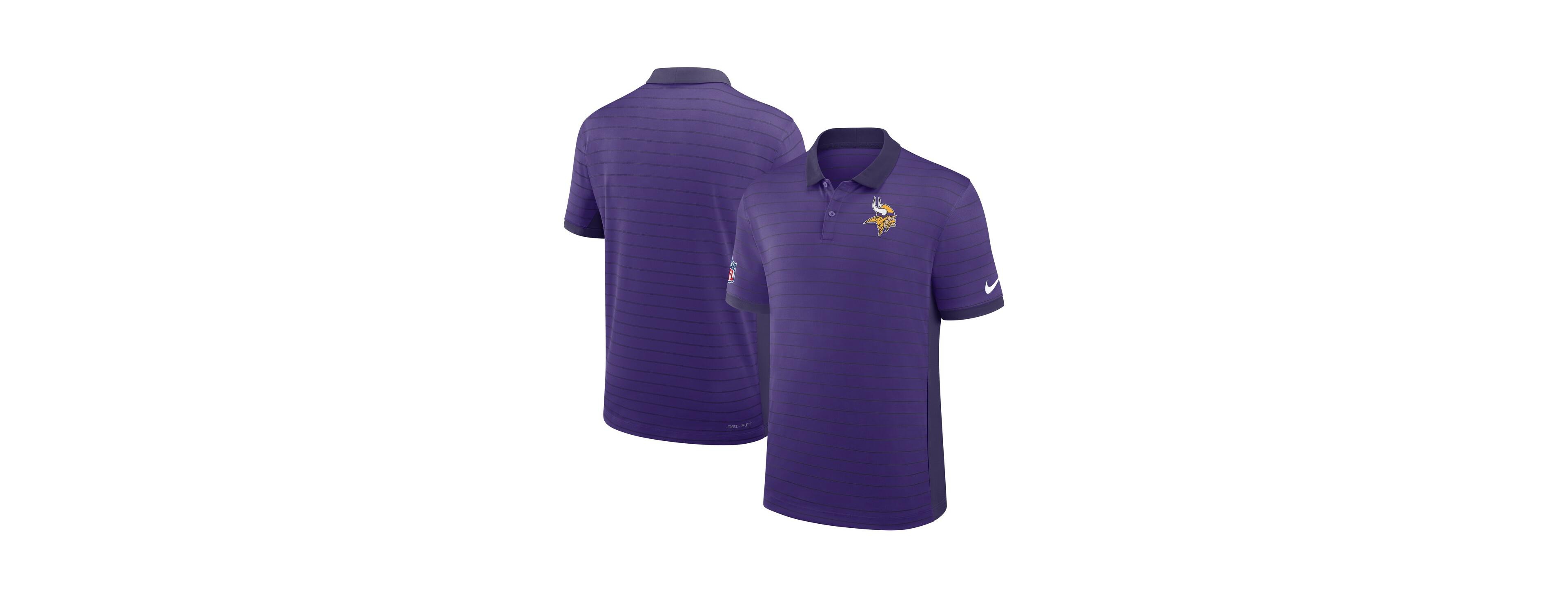 Nike Men's Purple Minnesota Vikings Sideline Victory Stripe Performance Polo Shirt