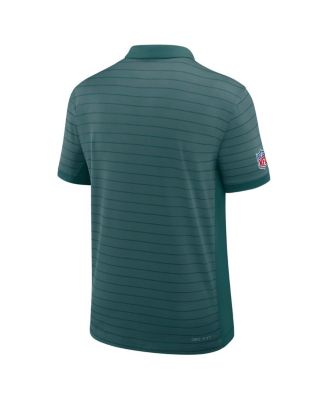 Men's Midnight Green Philadelphia Eagles Sideline Victory Stripe Performance Polo Shirt