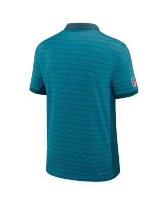 Men's Teal Jacksonville Jaguars Sideline Victory Stripe Performance Polo Shirt