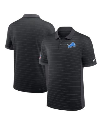 Nike - Men's Black Detroit Lions Sideline Victory Stripe Performance Polo Shirt