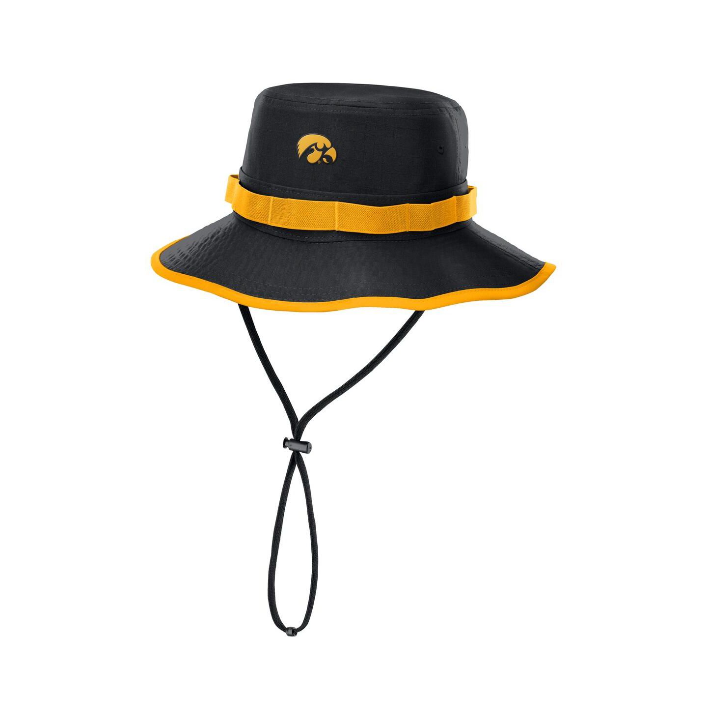 Мужская панама Nike Black Iowa Hawkeyes 2025 Sideline Apex Boonie Performance Bucket Hat — фото 1