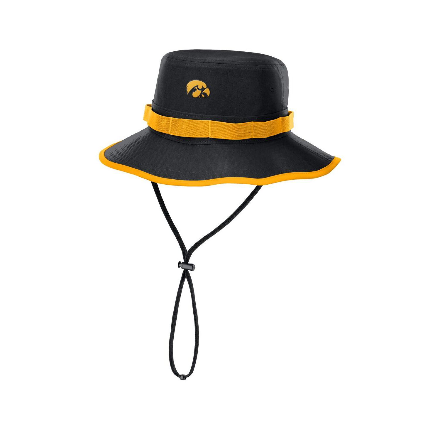 Men's Black Iowa Hawkeyes 2025 Sideline Apex Boonie Performance Bucket Hat