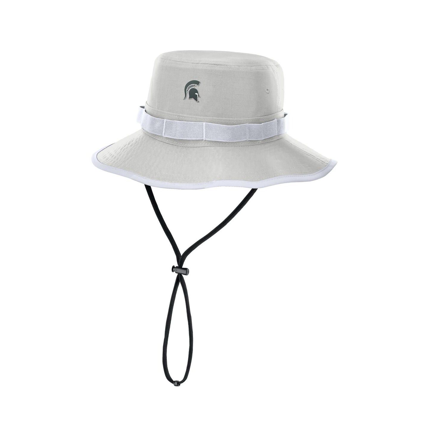 Мужская панама Nike Gray Michigan State Spartans 2025 Sideline Apex Boonie Performance Bucket Hat — фото 1