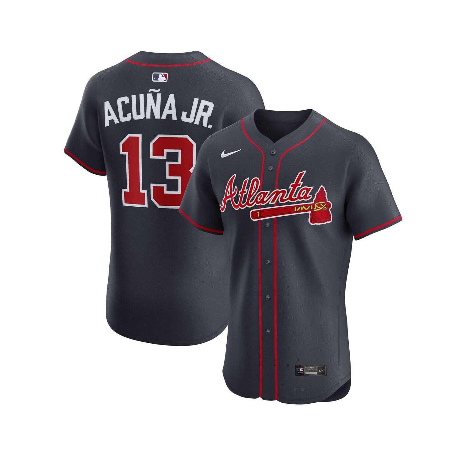 Men's Ronald Acu&ntilde;a Jr. Navy Atlanta Braves Alternate Elite Jersey
