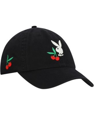 Men's Black Playboy Cherry Dad Adjustable Hat
