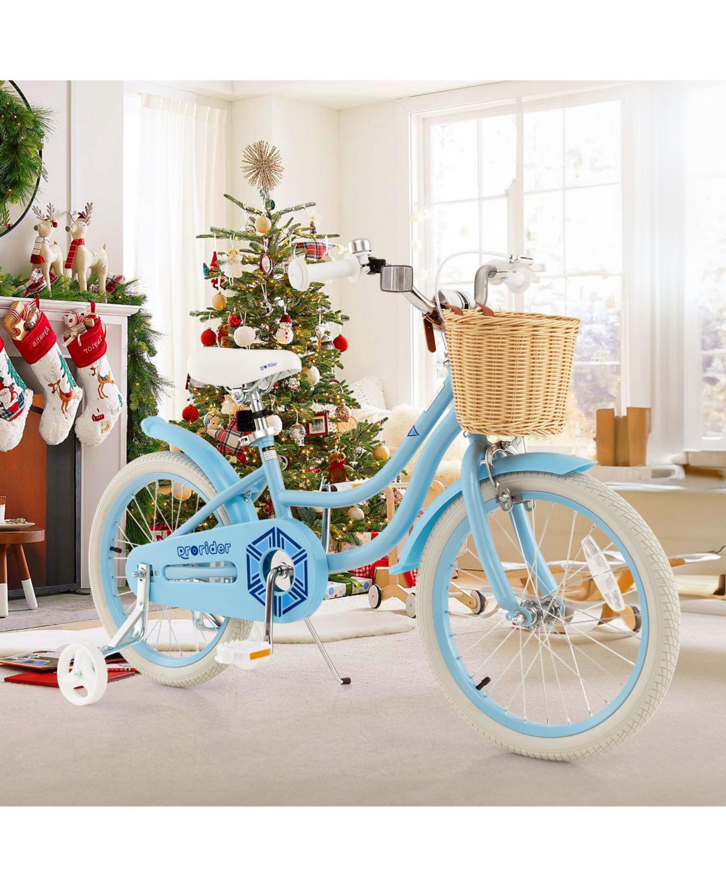 Детская игрушка Mecale 14" Kids Bike with Adjustable Seat and Training Wheels, от 3 лет, цвет: Синий — фото 2