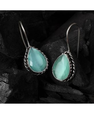 Teardrop-Stone Drop Earrings