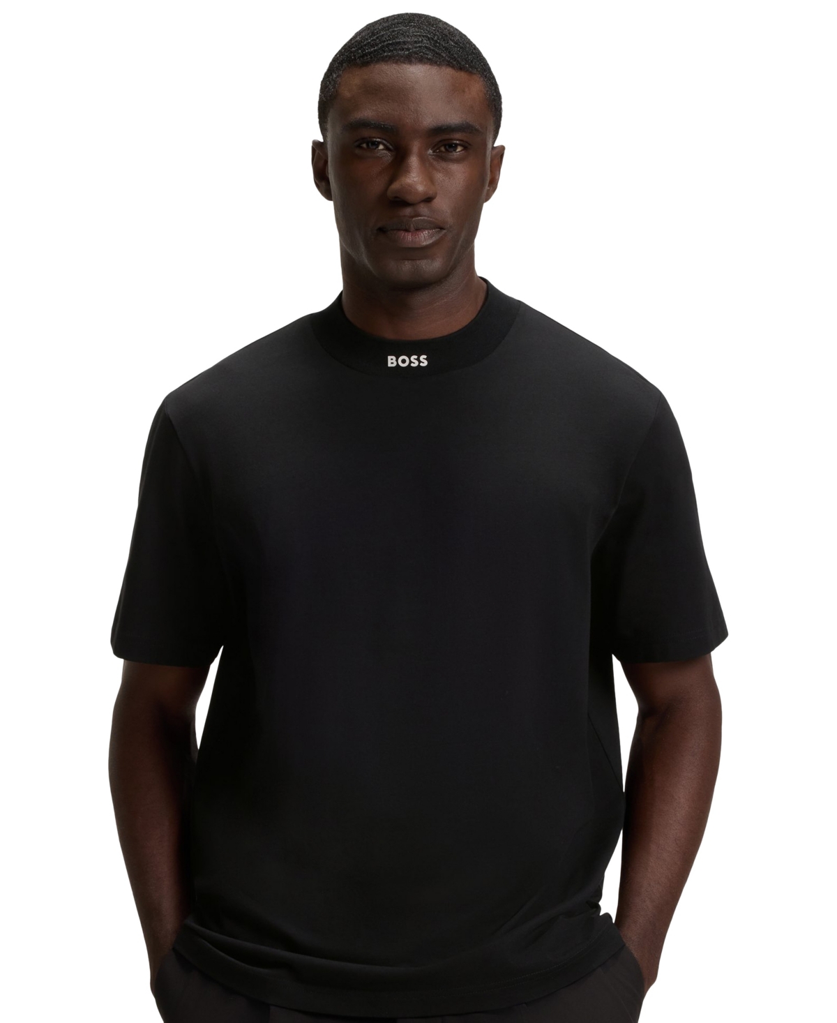 Boss by Hugo Boss Men's Stretch Cotton Relaxed-Fit T-Shirt - Black