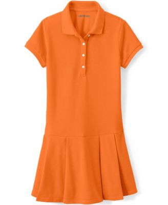 Little Girls Short Sleeve Mesh Pleated Polo Dress
