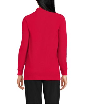 Women's School Uniform Long Sleeve Mesh Polo Shirt