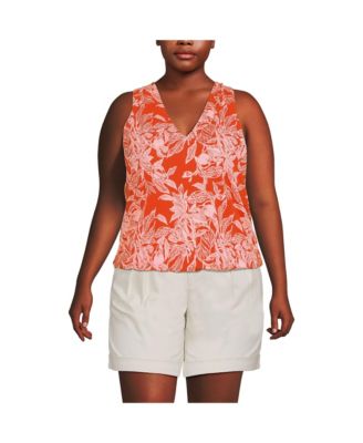 Plus Size Lightweight Jersey Blouson Vneck Tank