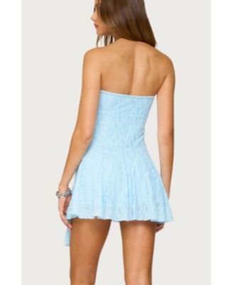 Women's Elaia Asymmetric Strapless Lace Mini Dress