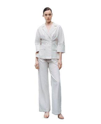 Women's Striped Linen Jacket