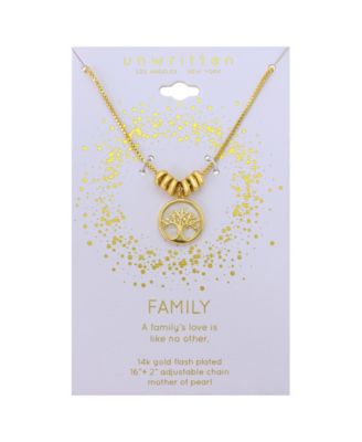 Mother of Pearl Family Tree Pendant Necklace