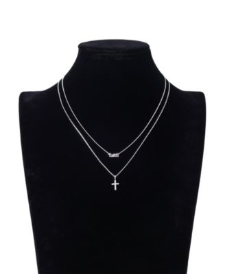 Cubic Zirconia Faith Duo Necklace Set