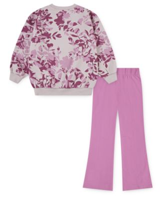 Little Girls 2-Piece Floral Camo Sweatshirt and Leggings Set