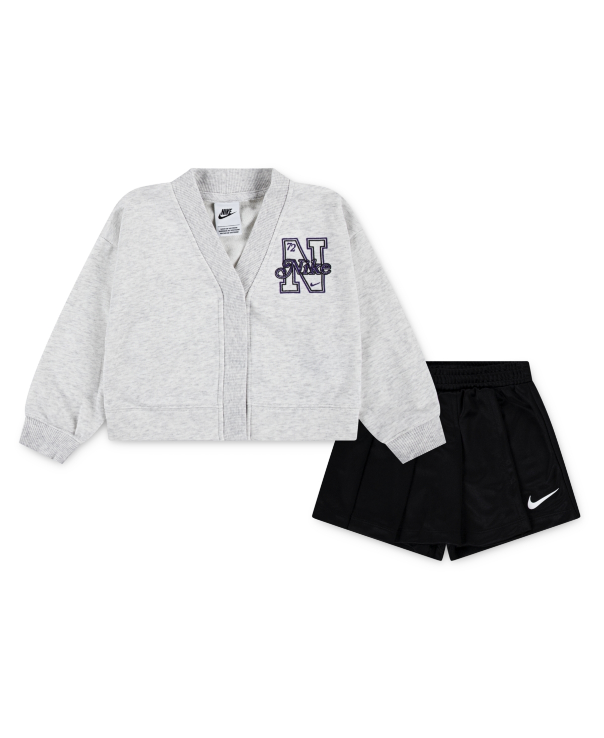 Nike Toddler Girls 2-piece Varsity Prep Cardigan And Skort Set In Gray