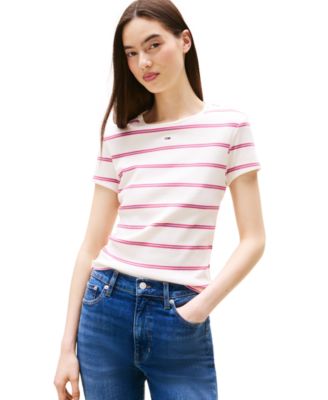 Women's Slim Essential Ribbed Badge T-Shirt