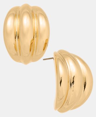 On 34th - Shiny Button Earrings