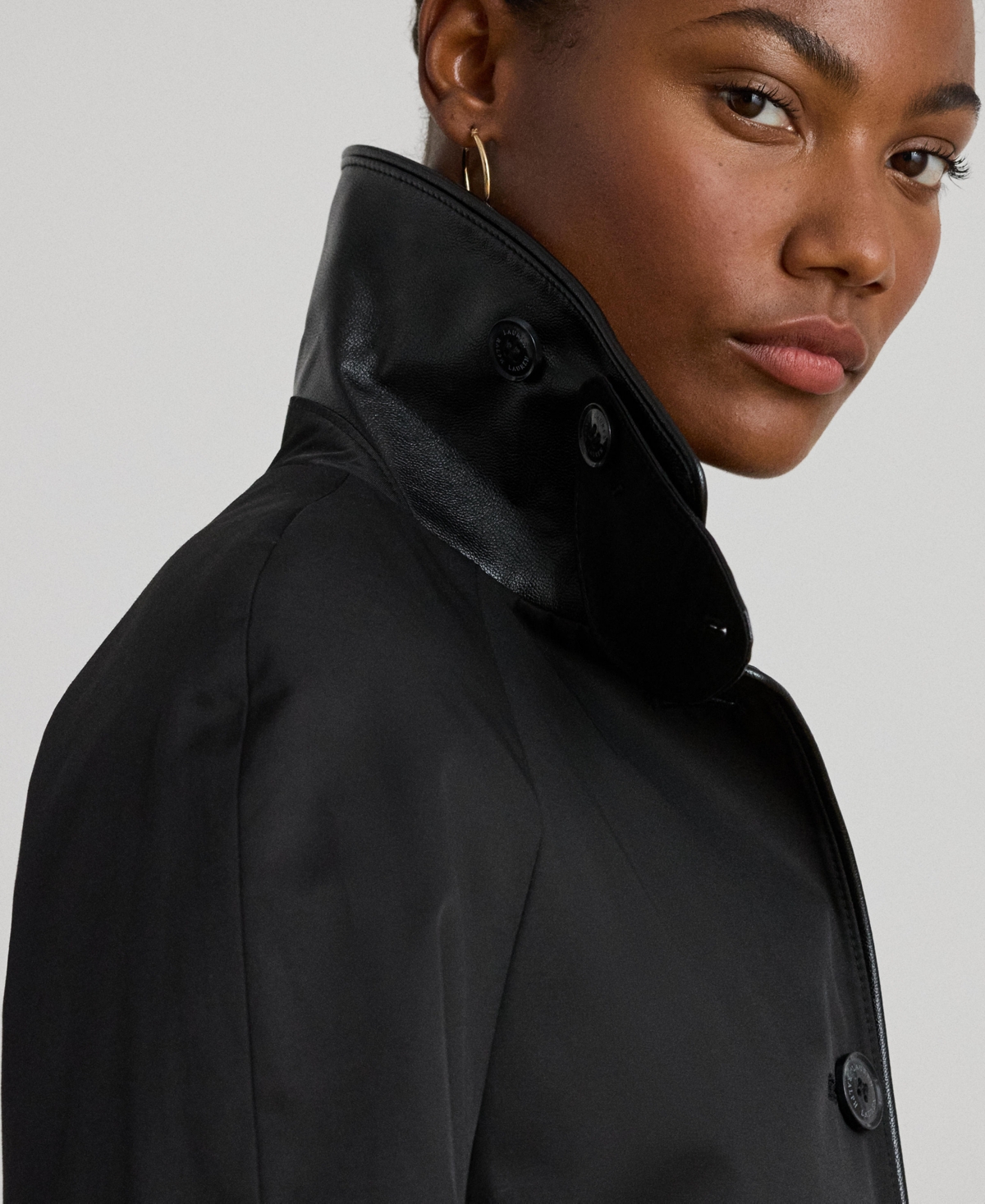 Ralph Lauren Women's Buttoned Maxi Trench Coat In Black