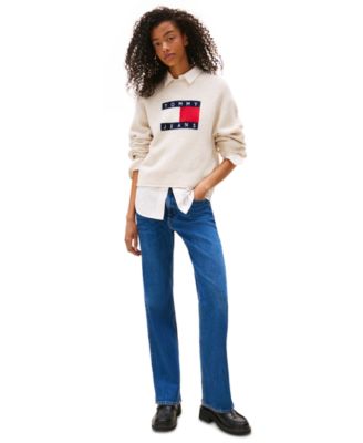 Women's Melange-Flag Crewneck Sweater