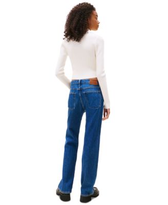 Women's Essential Polo Long-Sleeve Cotton Sweater