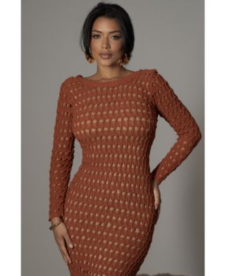 Women's Terra Cotta Serene Wonders Crochet Dress